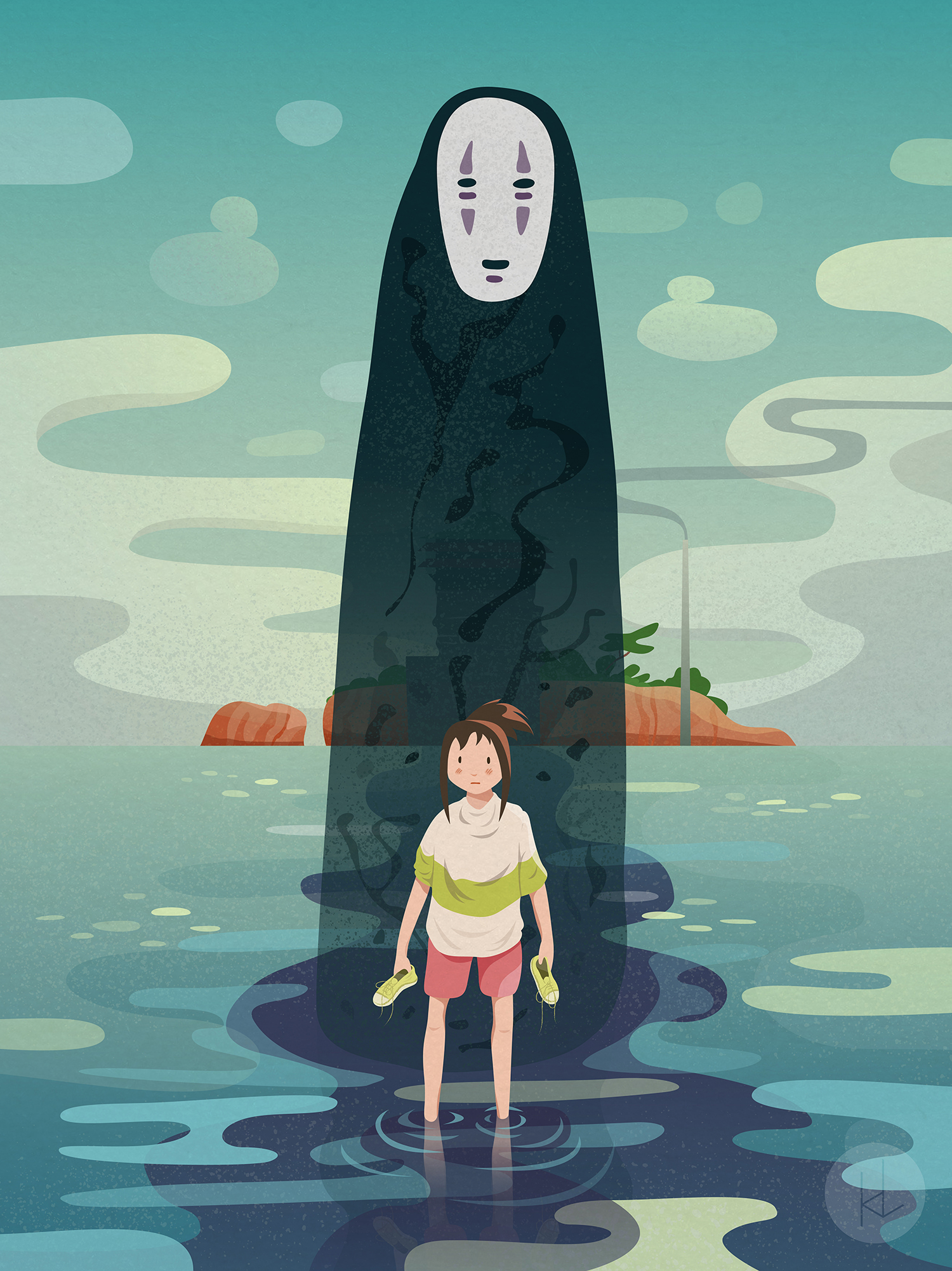 Hungry Ghost Illustration for Miyazaki show