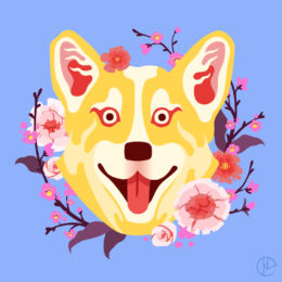 Corgi illustration for Year of the Dog show
